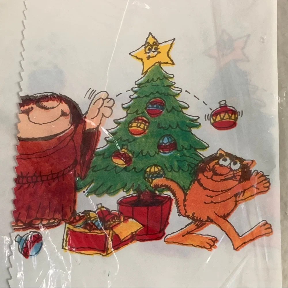 Vintage American Greetings Sherman On The Mount Cat Holiday Gift Wrap 26 Sq. Ft.